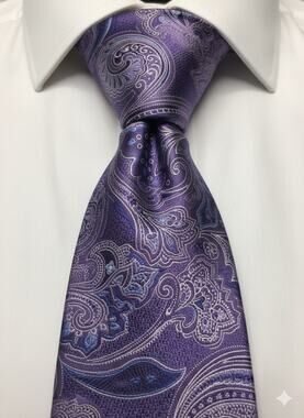 Jos A Bank Signature purple paisley silk tie - 60.5" - career corpcore
